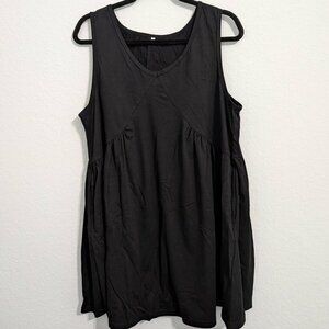 Women's Black Babydoll Style Tank Top Dress NWOT (Size Large)